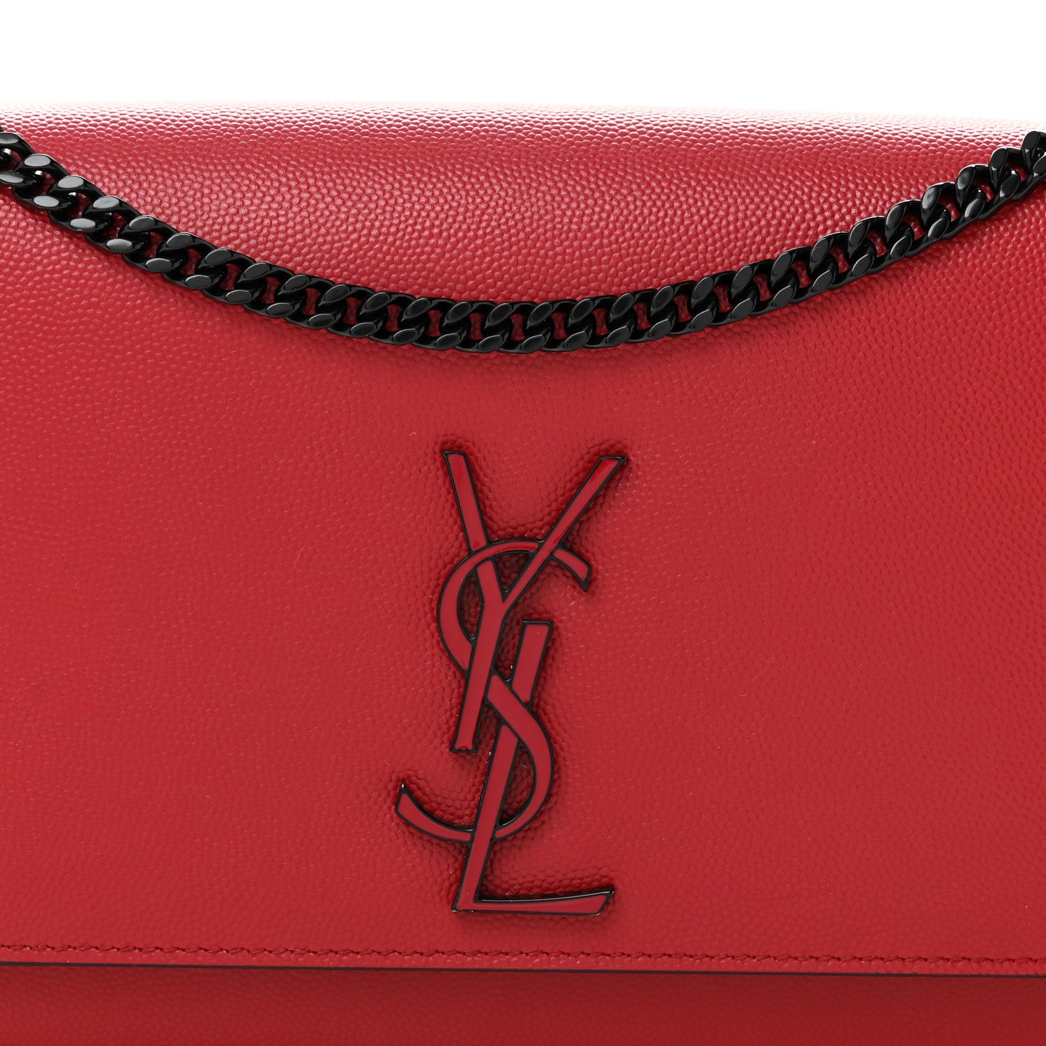 Saint Laurent Grain De Poudre Medium Classic Monogram Monochrome Kate Satchel Lipstick Red 7 of 9