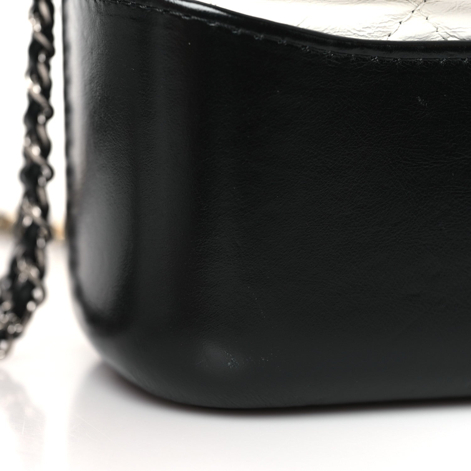 Chanel Aged Calfskin Quilted Medium Gabrielle Hobo Black White 9 of 9