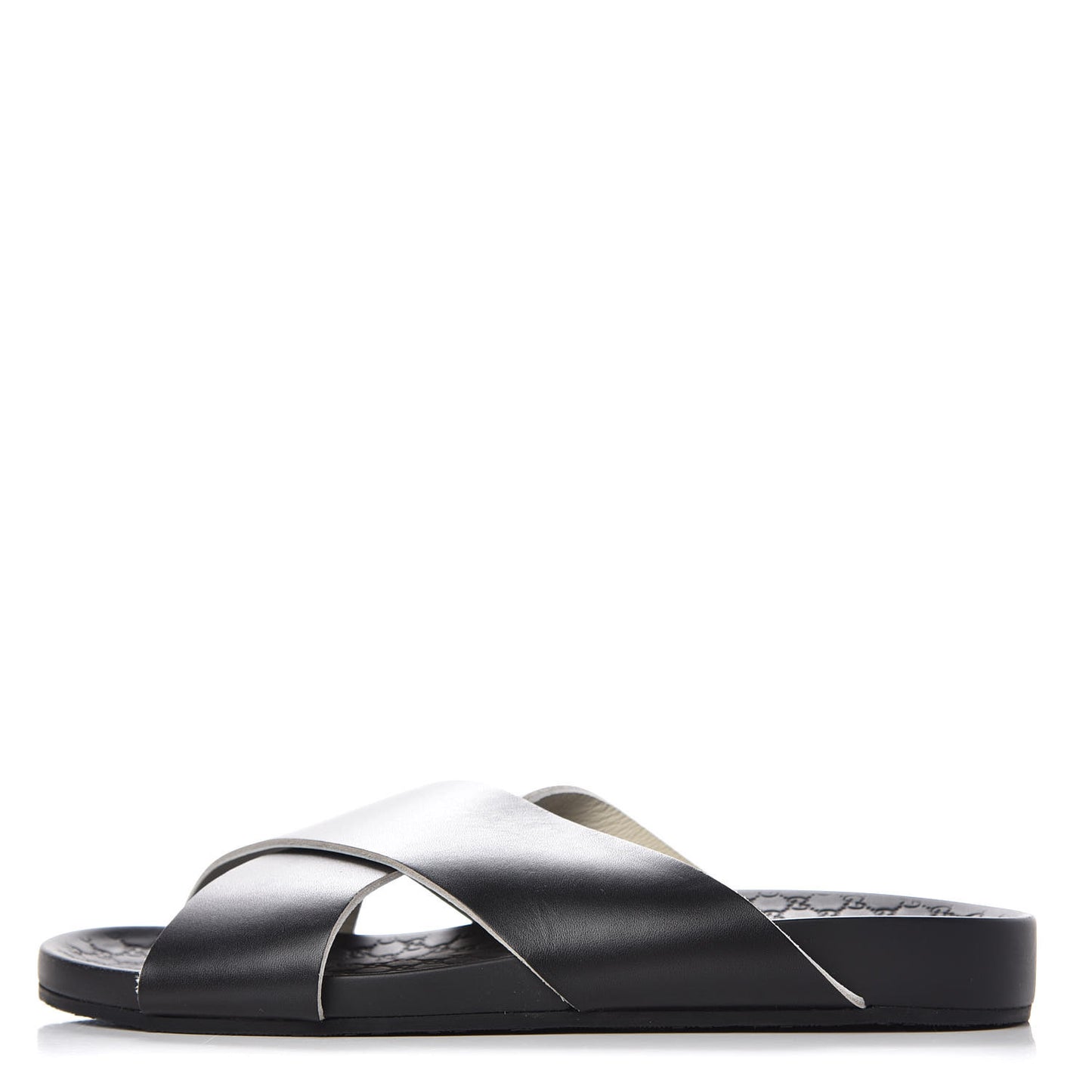 Calfskin Guccissima Mens Zen Slide Sandals 6.5 Black