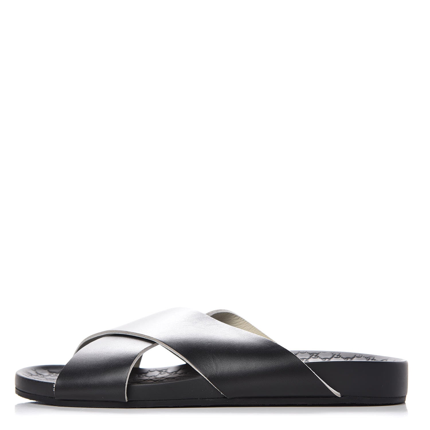 Gucci Calfskin Guccissima Mens Zen Slide Sandals 6.5 Black 1 of 9