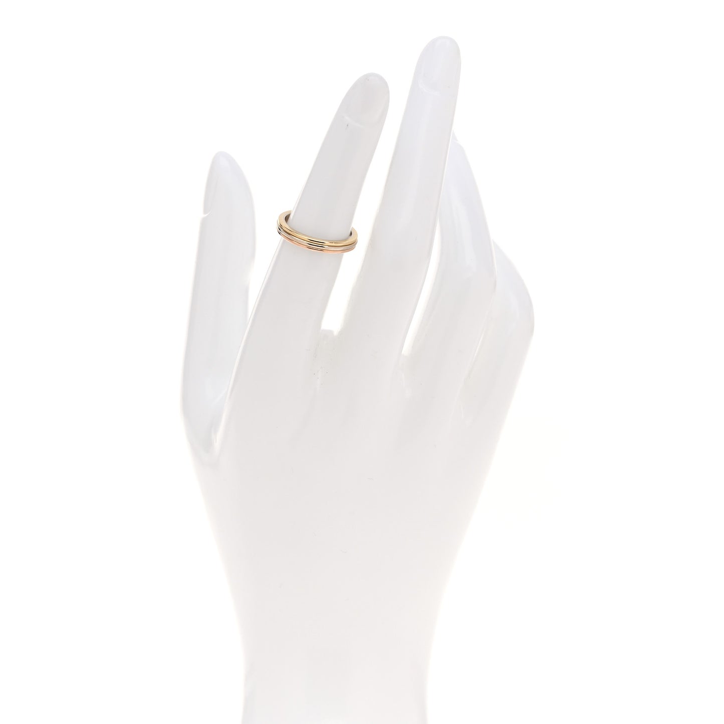 18K Pink White Yellow Gold 2.5mm Vendome Louis Cartier Wedding Band Ring 49 4.75