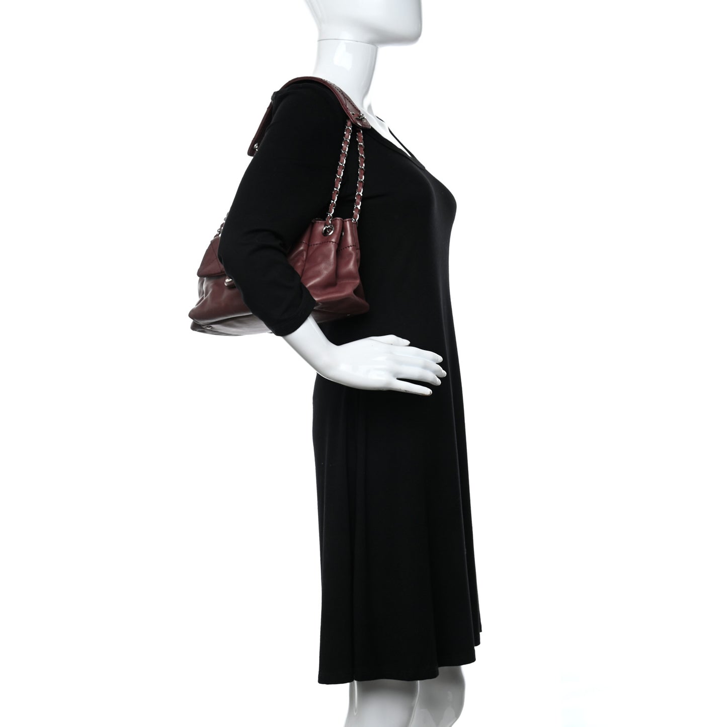 Lambskin Quilted Chain Accordion Flap Brown