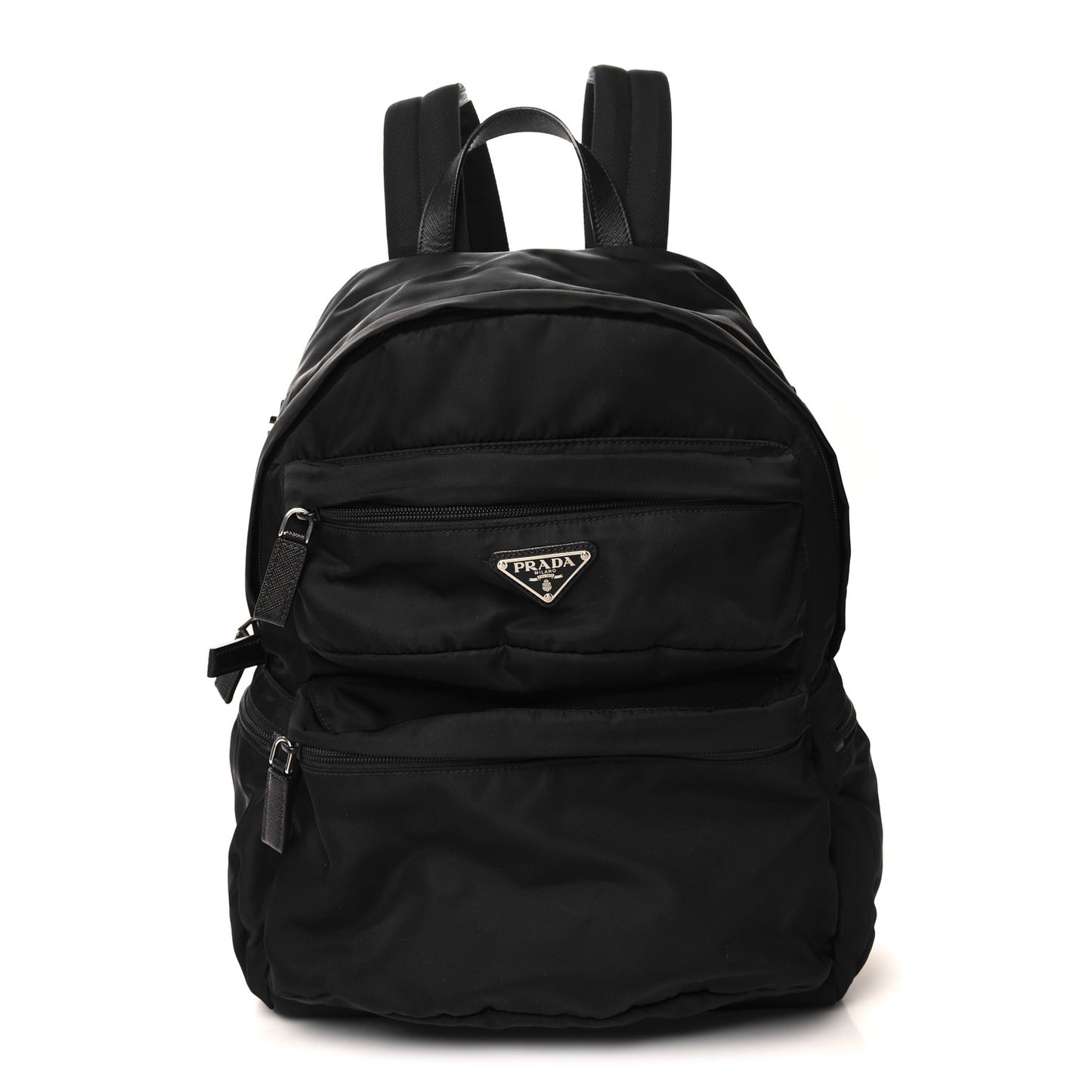 Nylon Montagna Saffiano Day Backpack Black