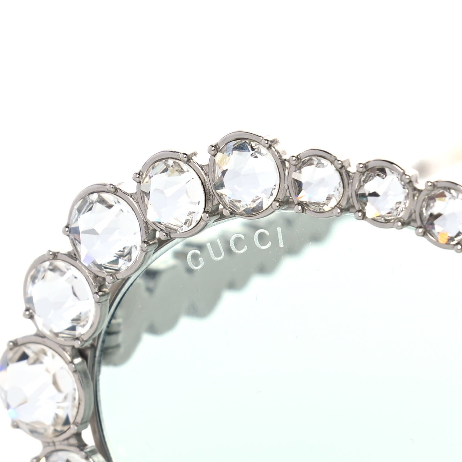 Gucci Crystal Oval Sunglasses GG0620S Silver 5 of 8