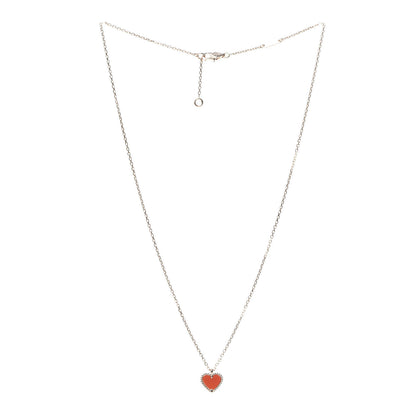 Van Cleef & Arpels 18K Rose Gold Carnelian Sweet Alhambra Heart Pendant Necklace 2 of 7