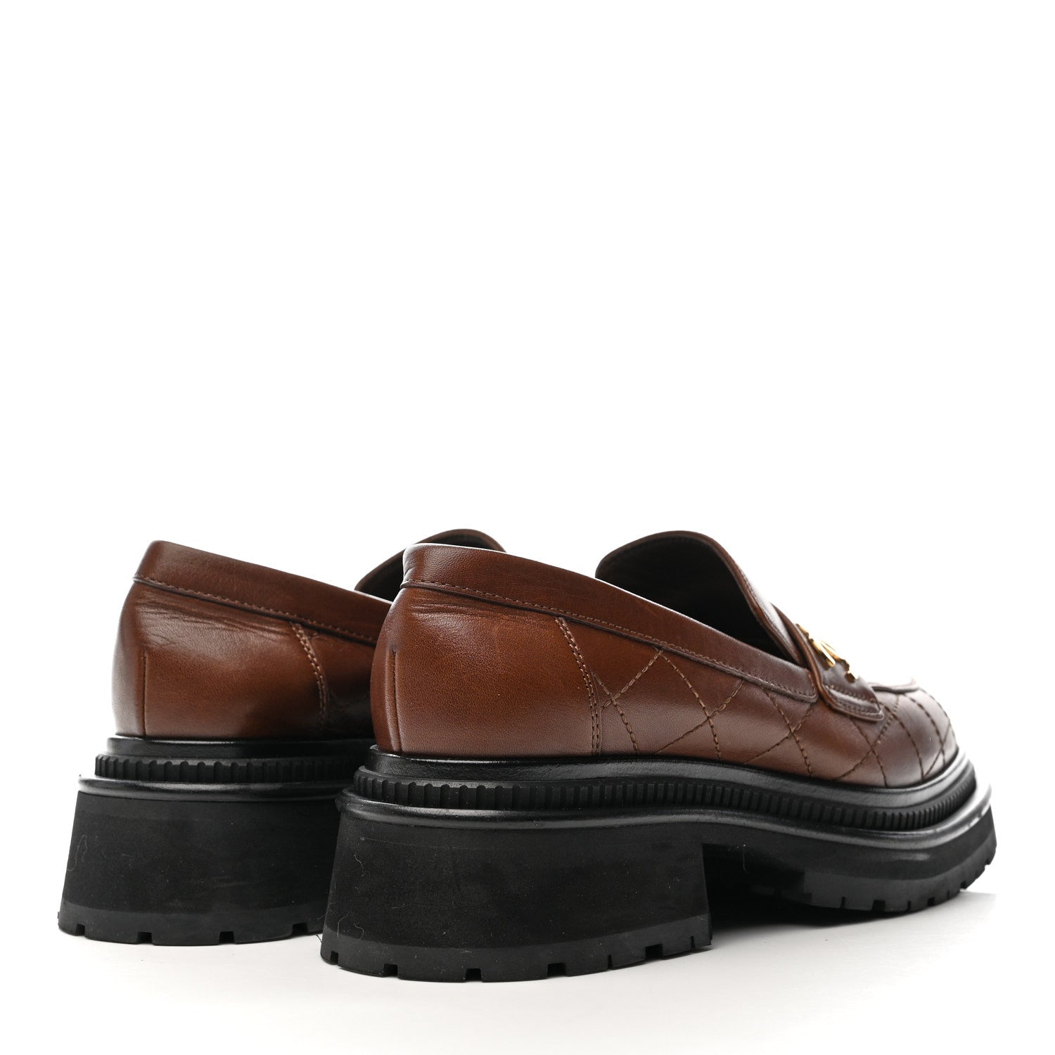 Chanel Calfskin Quilted CC Mocassin Loafers 36 Brown 5 of 15