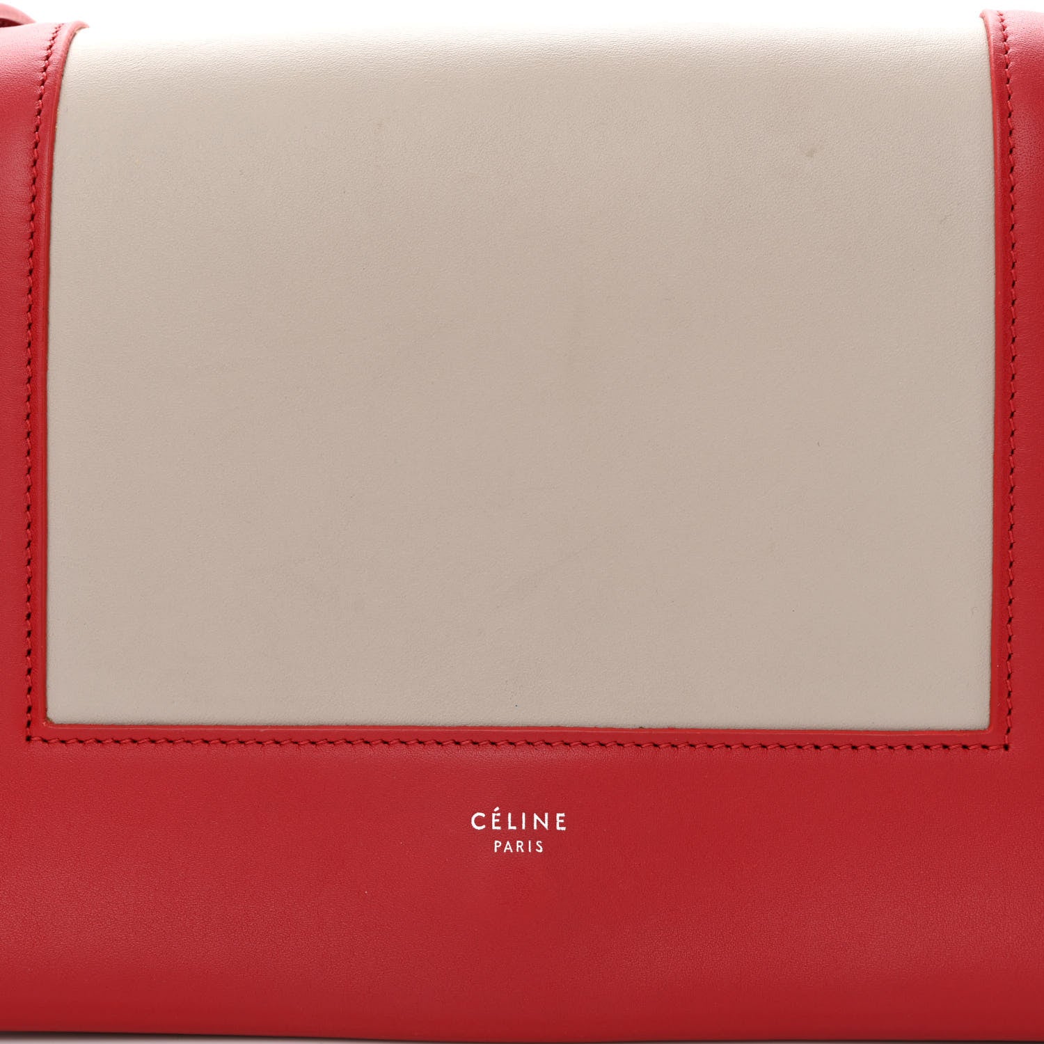 Celine Shiny Smooth Calfskin Medium Frame Shoulder Bag Poppy Red Clay 7 of 9