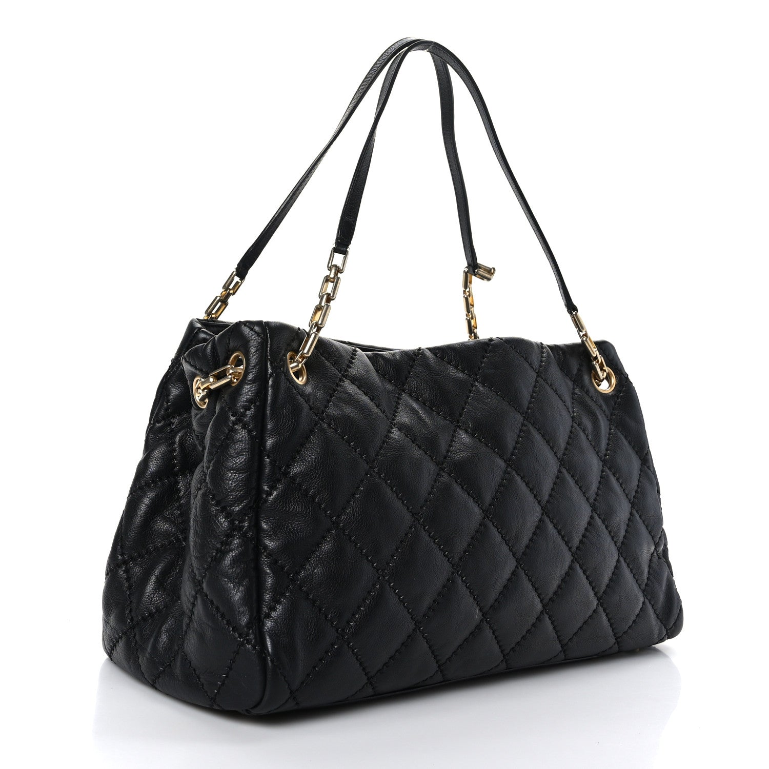 Chanel Calfskin Stitched Large Retro Chain Tote Black 3 of 12