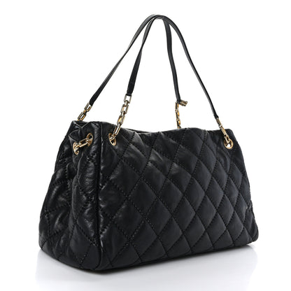 Chanel Calfskin Stitched Large Retro Chain Tote Black 3 of 12