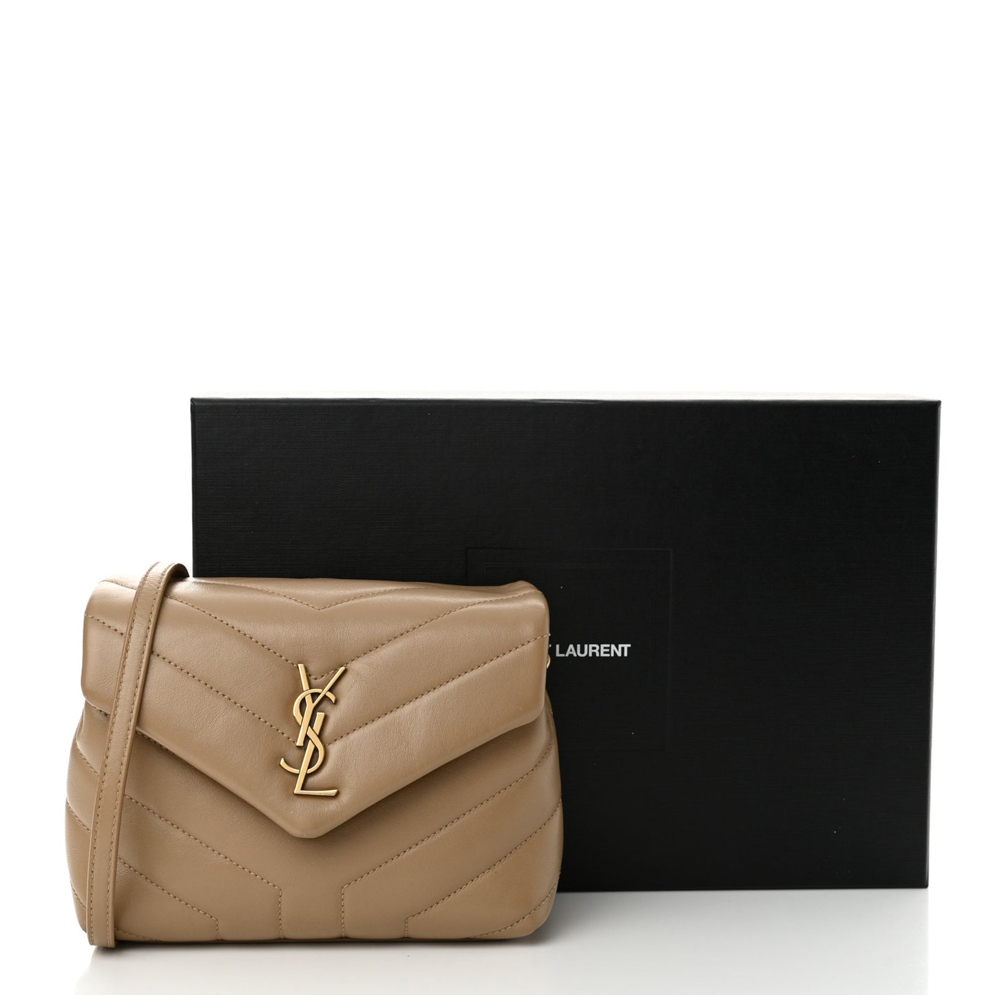 Calfskin Y Quilted Monogram Toy Loulou Crossbody Bag Latte