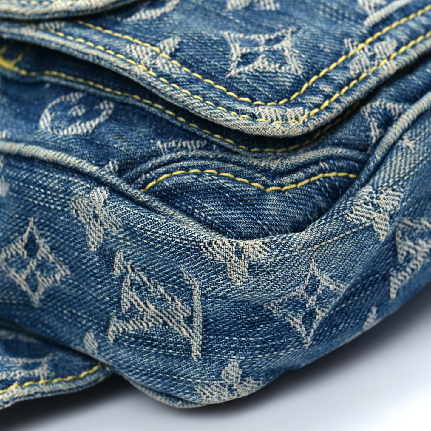 Monogram Denim Bum Bag Blue