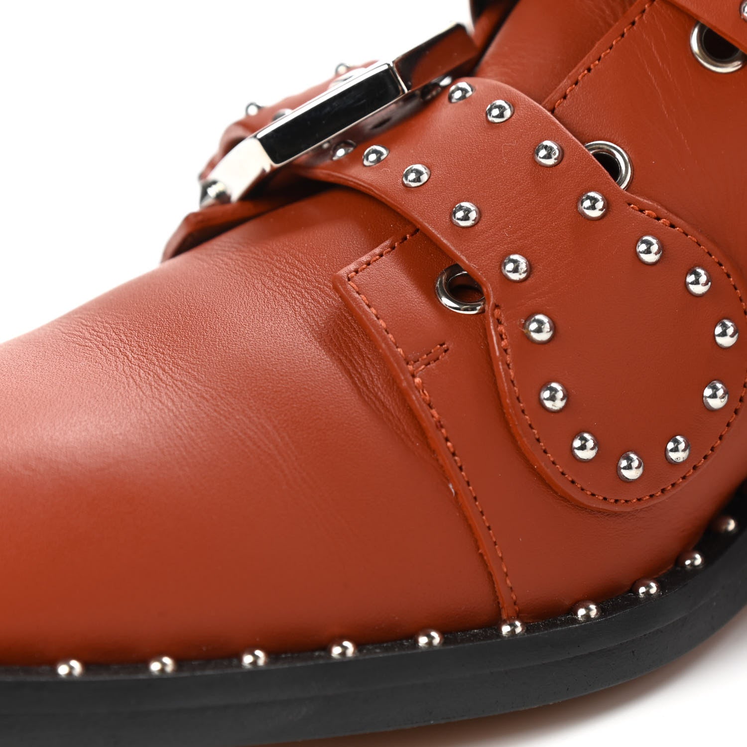 Givenchy Calfskin Studded Prue Buckle Bootie 36.5 Cognac 12 of 12