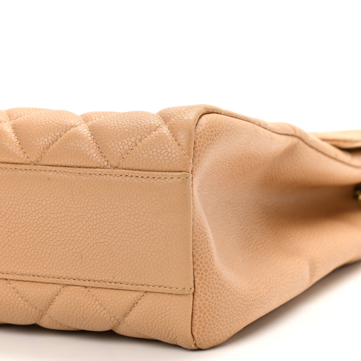Caviar Jumbo Single Flap Beige