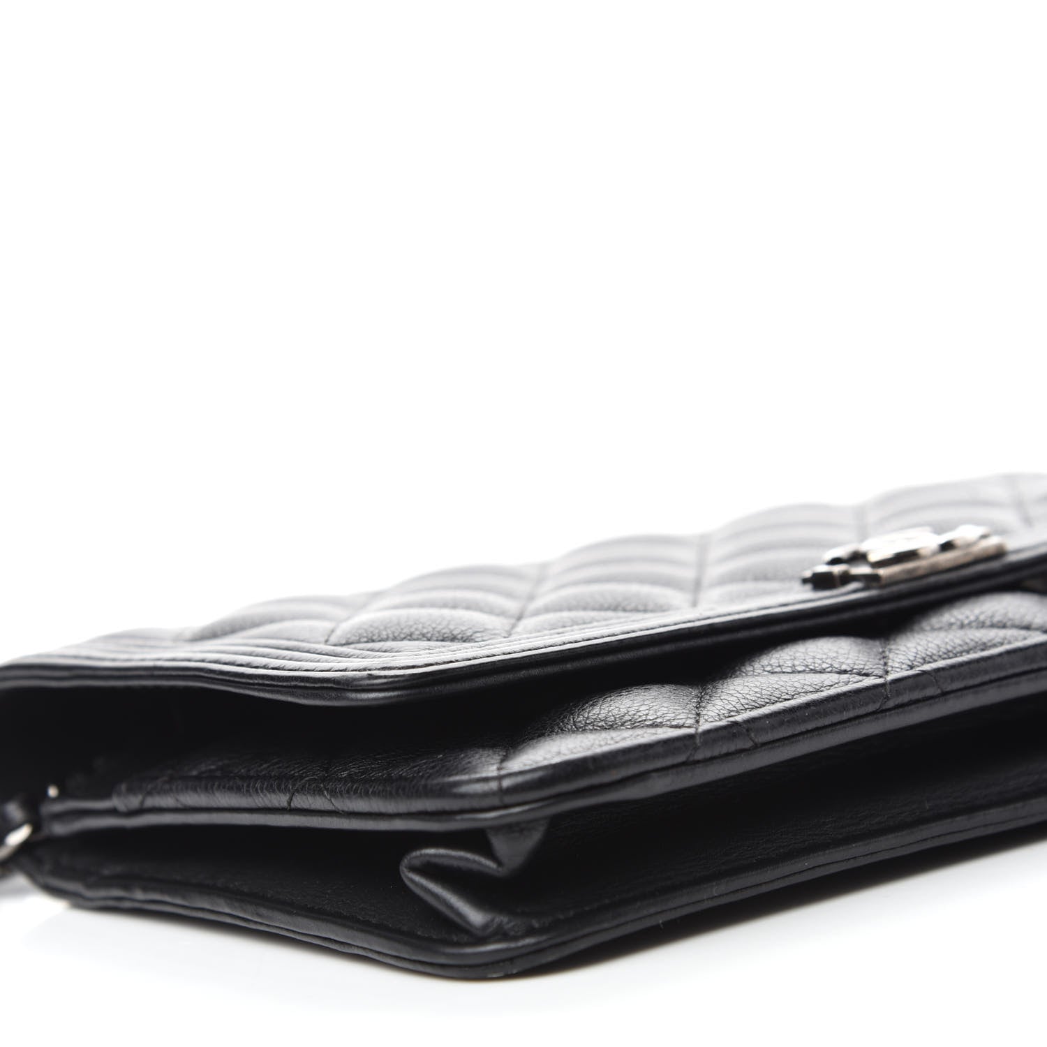 Chanel Calfskin Quilted Boy Wallet On Chain WOC Black 6 of 15