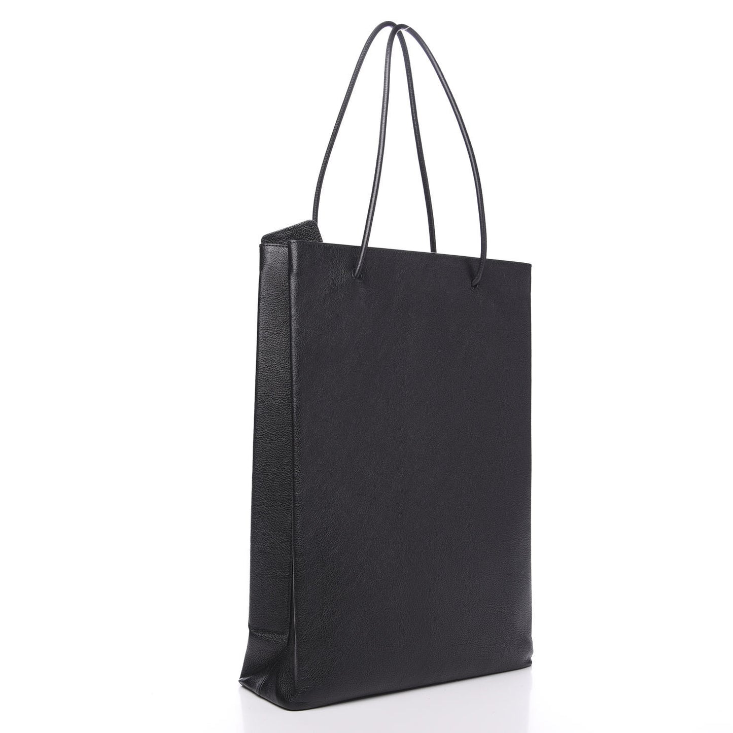 Calfskin Medium Logo North South Shopping Tote Black