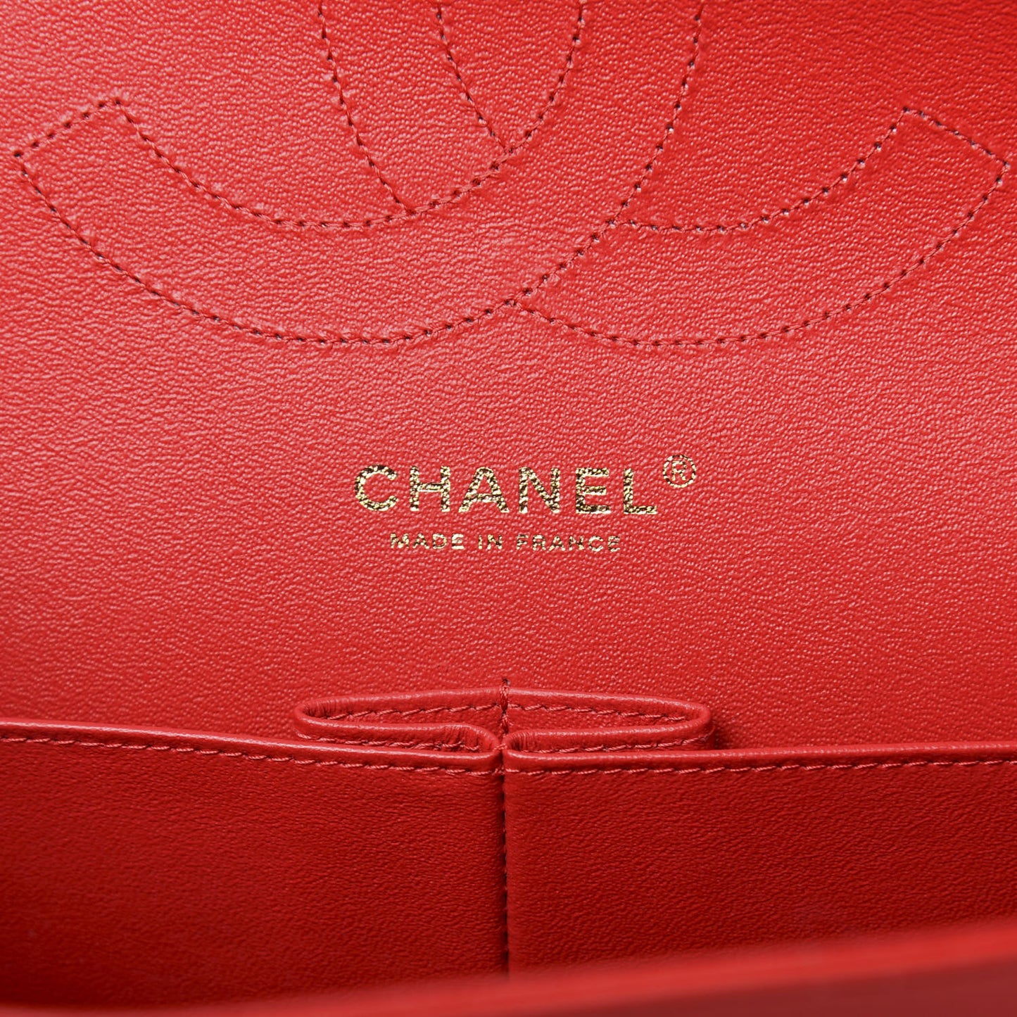 Lambskin Quilted Jumbo Double Flap Red