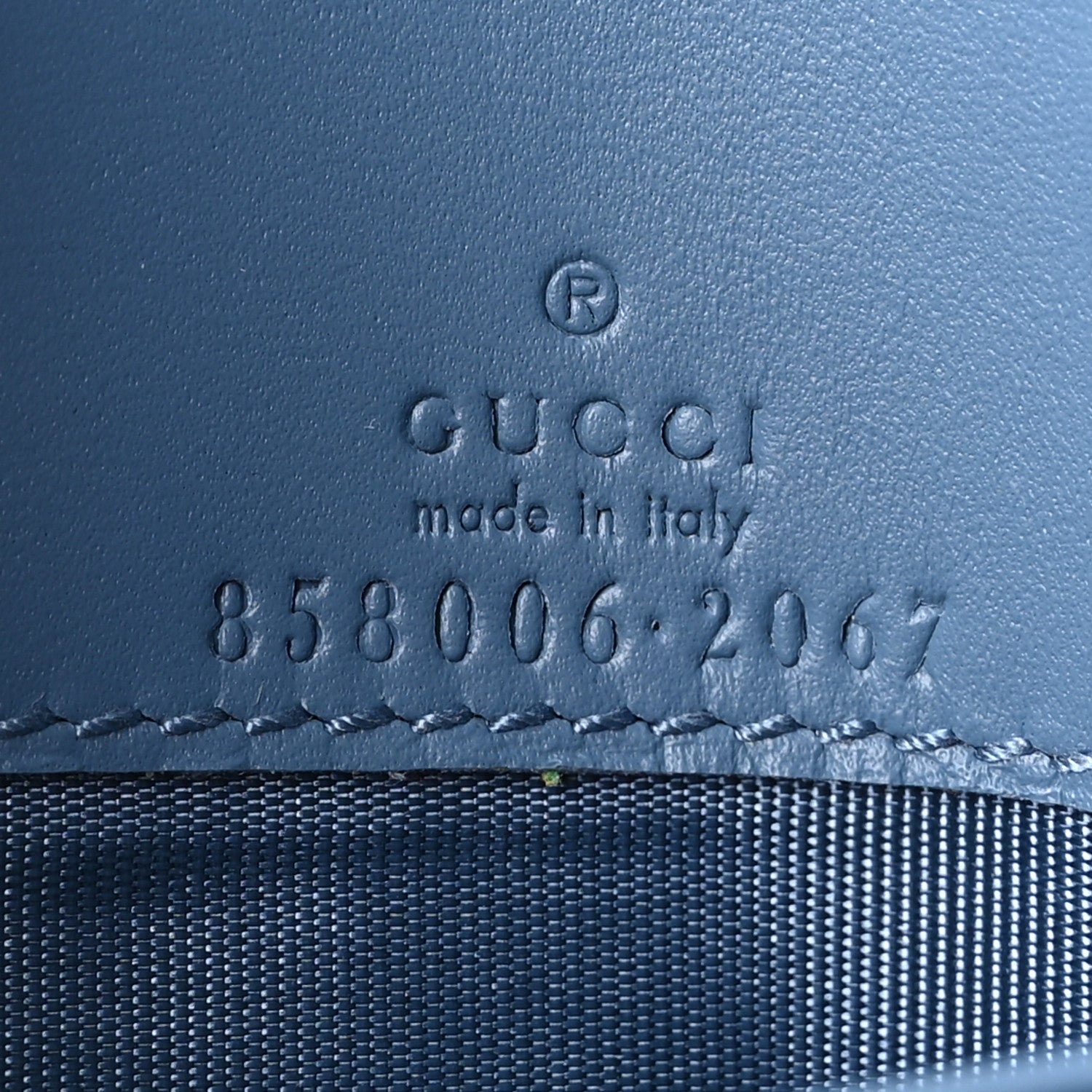 Gucci Textured Patent Bi-color GG Marmont Wallet on Chain  Silver Blue 6 of 9