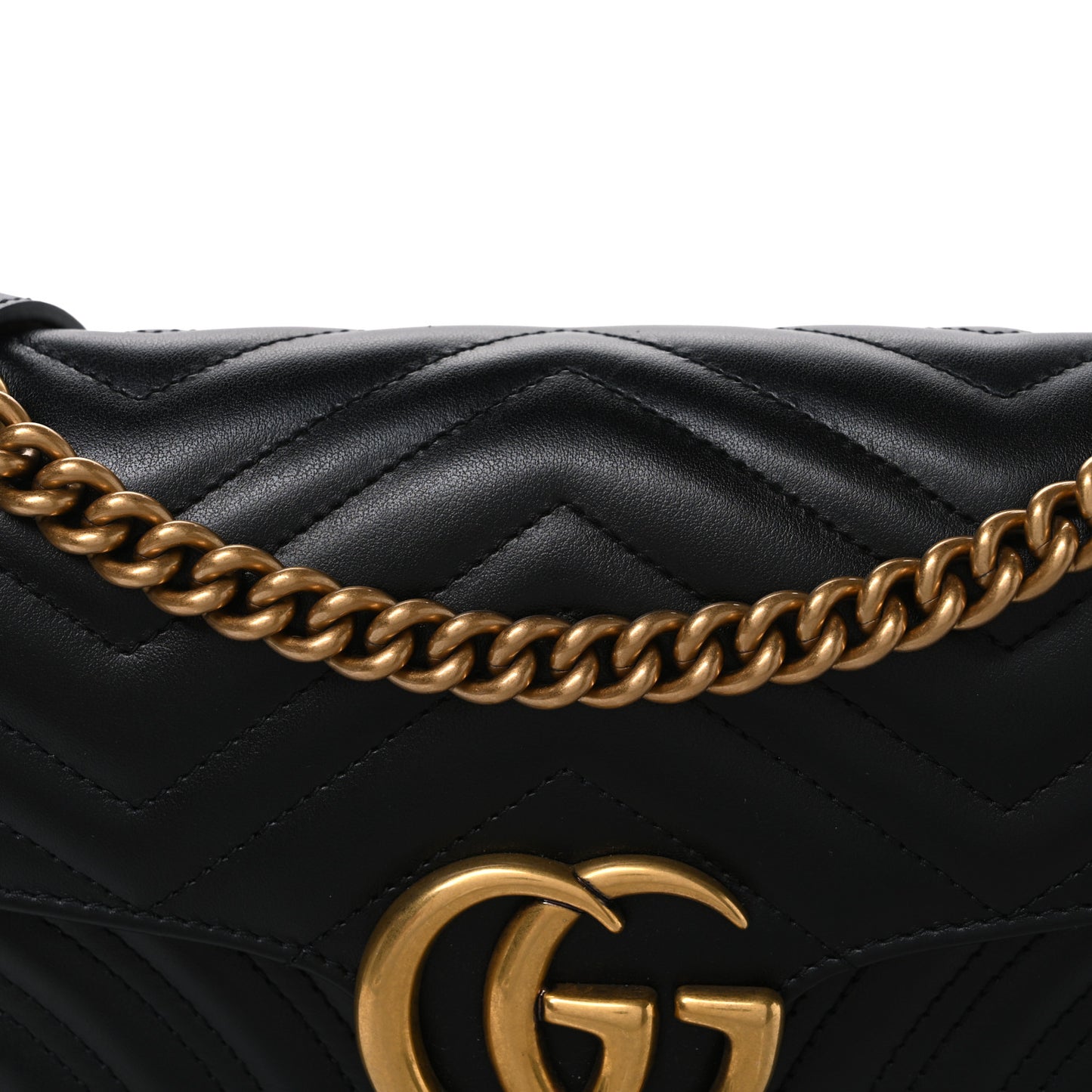 Calfskin Matelasse Small GG Marmont Shoulder Bag Black