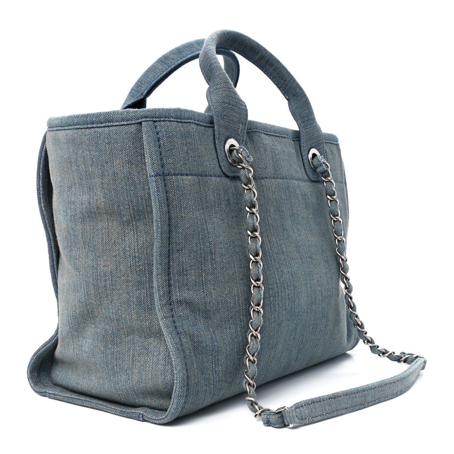 Chanel Denim Small Deauville Tote Light Blue 3 of 11
