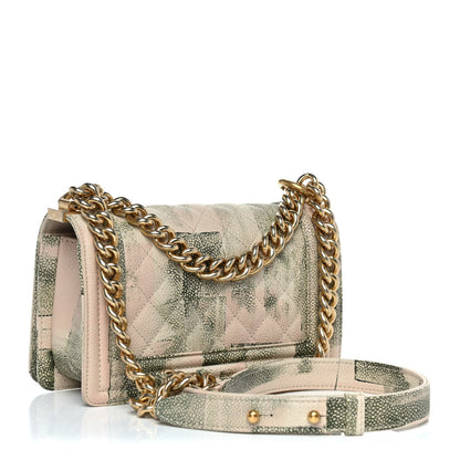 Chanel Painted Caviar Quilted Small Boy In Cuba Flap Khaki 2 of 9