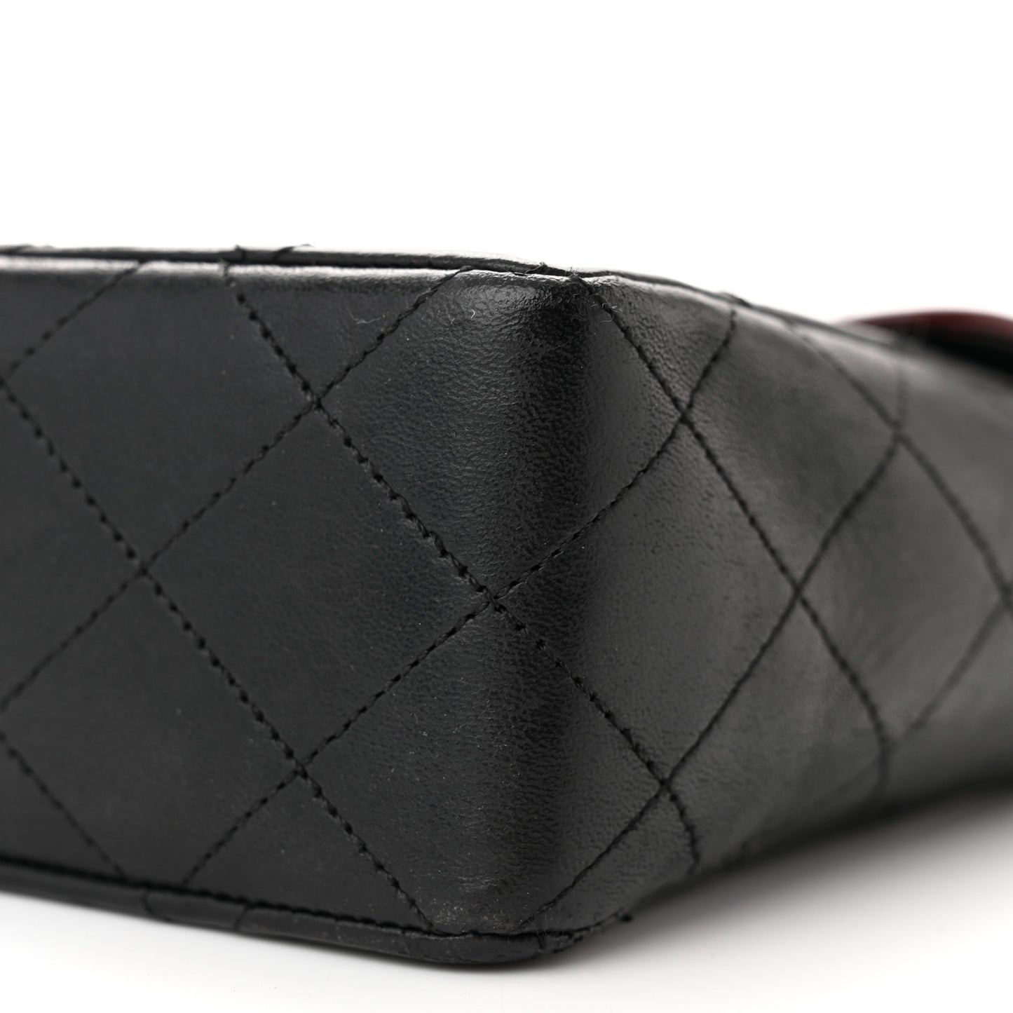 Lambskin Quilted Bi-Color Small Single Flap Black