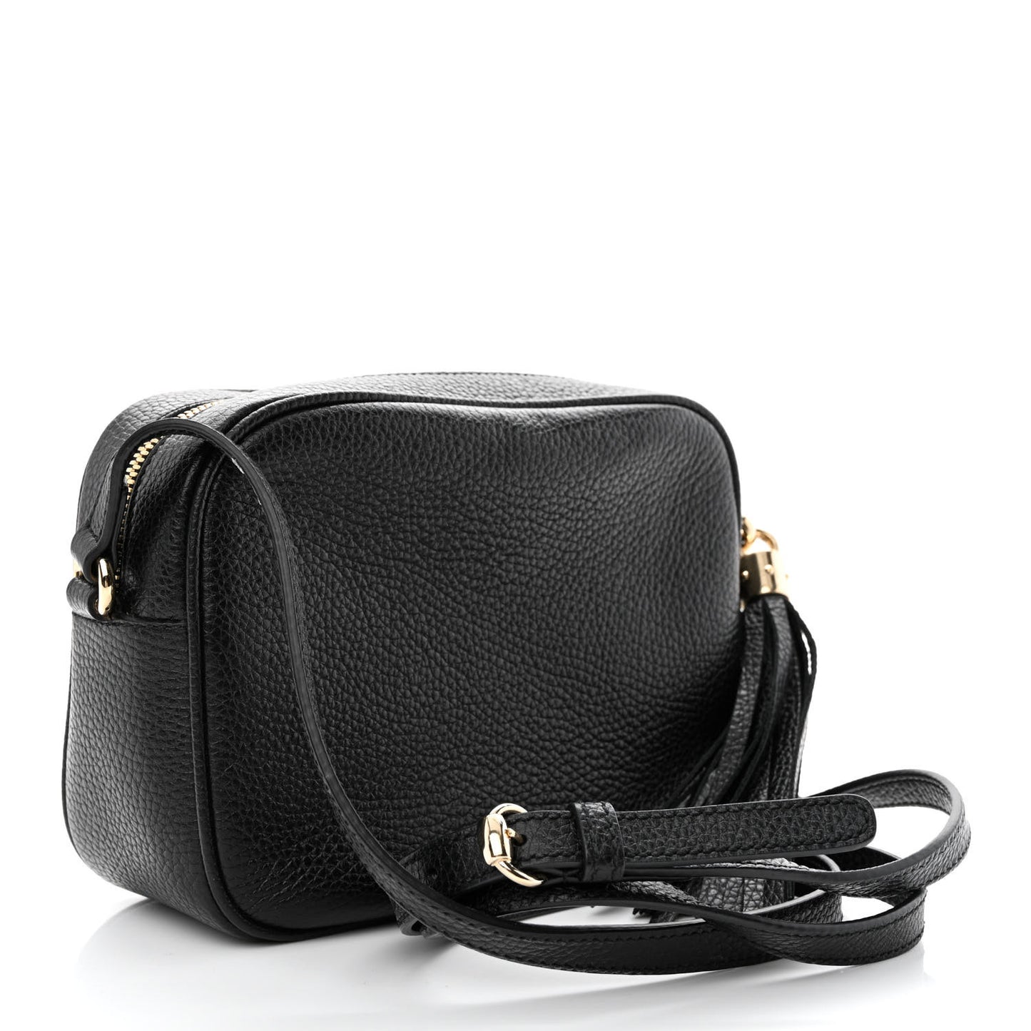 Pebbled Calfskin Small Soho Disco Bag Black