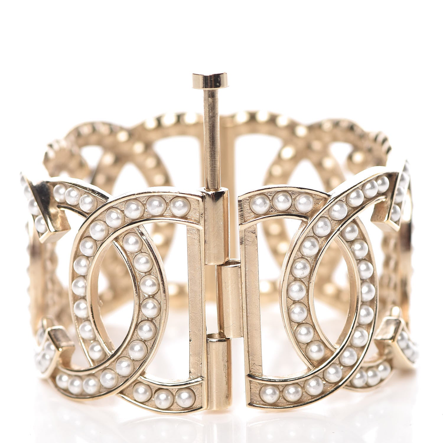 Chanel Pearl CC Cuff Gold 5 of 6