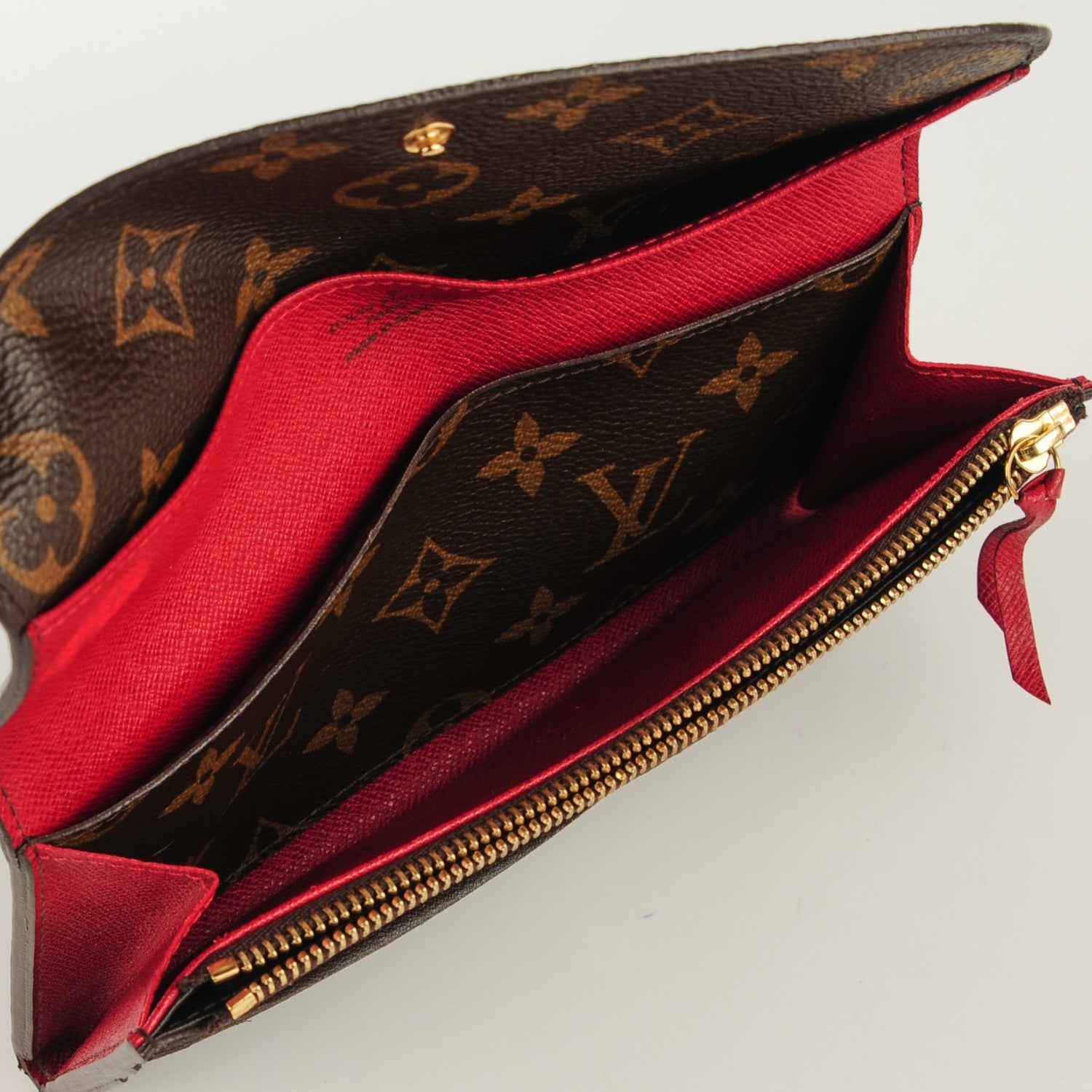 Louis Vuitton Monogram Emilie Wallet Red 5 of 8