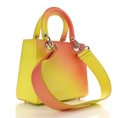 Christian Dior Box Calfskin Gradient Medium Lady Dior Yellow Orange 2 of 11