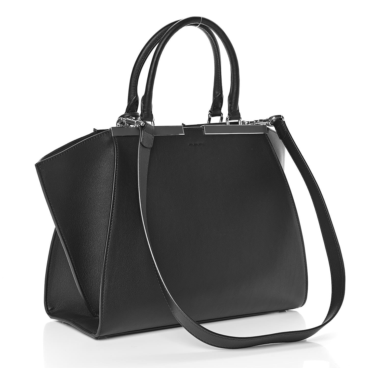 Fendi Vitello Dolce Petite 3jours Tote Black 3 of 9