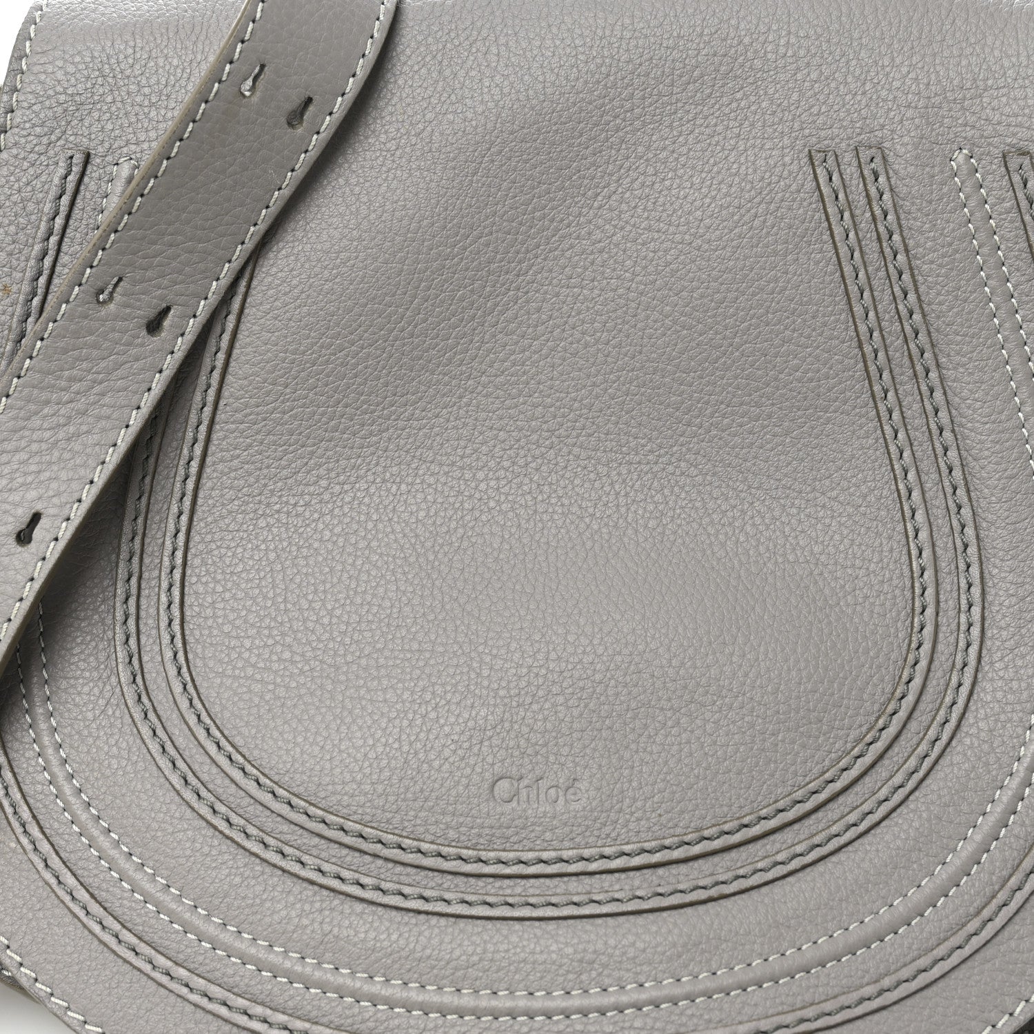 Chloe Calfskin Medium Marcie Round Crossbody Bag Cashmere Grey 8 of 15