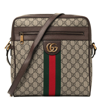 Gucci GG Supreme Monogram Web Medium Ophidia Messenger Bag Brown 1 of 4