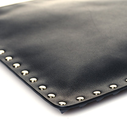 Valentino Garavani Vitello Large Rockstud Zip Pouch Black 7 of 10