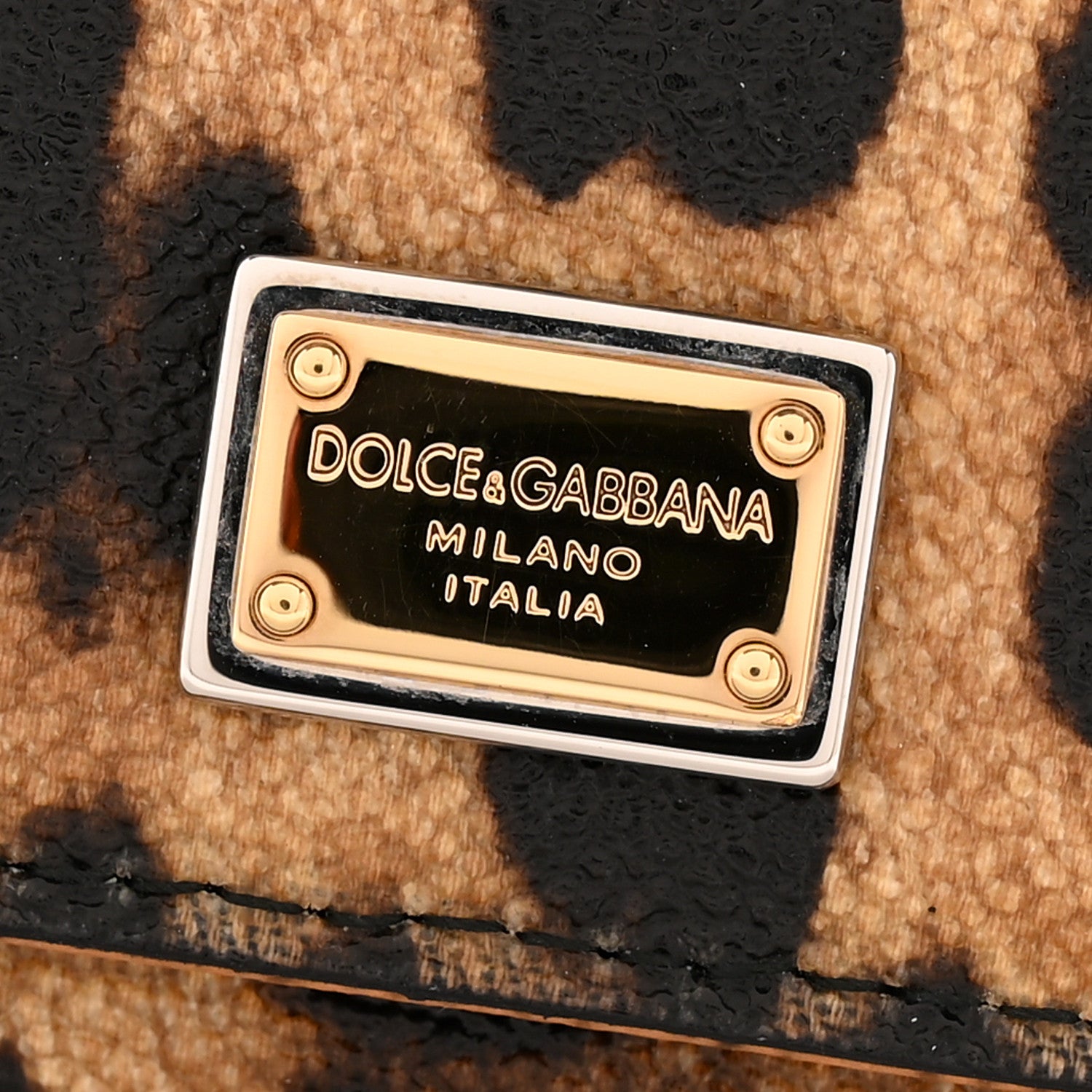 Dolce & Gabbana Crespo Leopard Print French Flap Wallet Black Brown 7 of 7