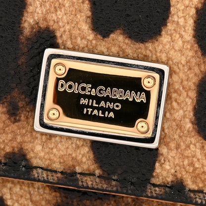 Dolce & Gabbana Crespo Leopard Print French Flap Wallet Black Brown 7 of 7