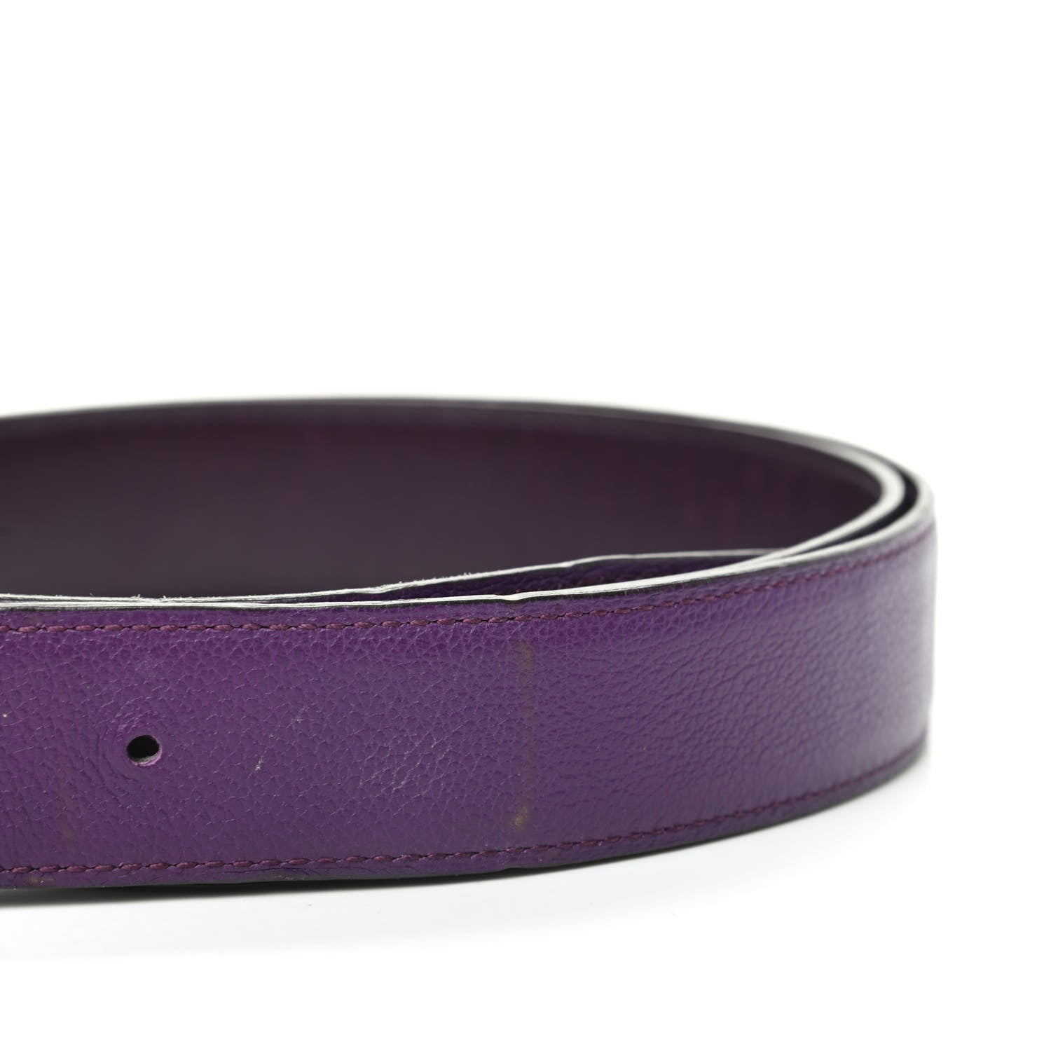 Hermes Box Togo 24mm Belt Strap 95 Violet Raisin 6 of 6