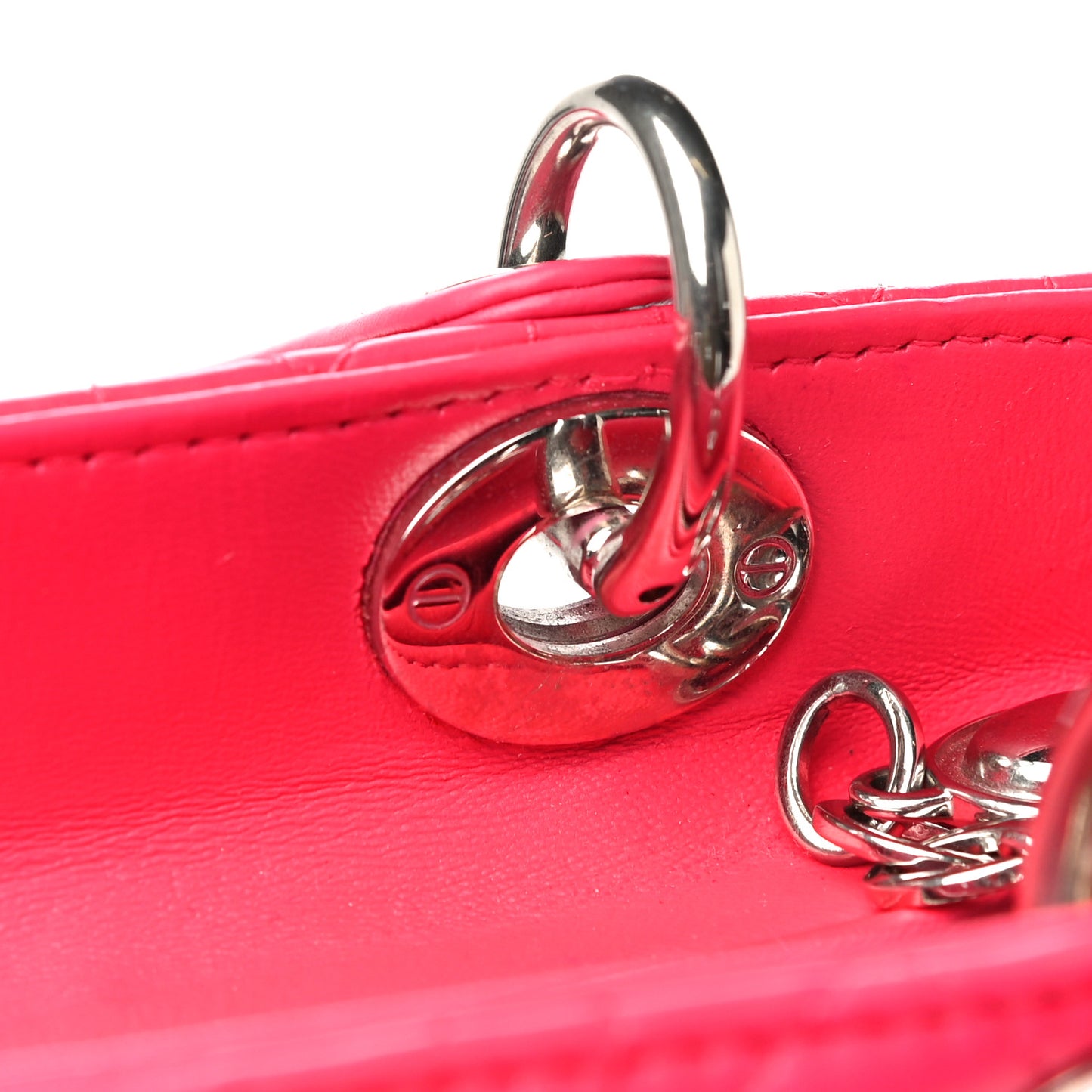 Lambskin Cannage Medium Lady Dior Pink