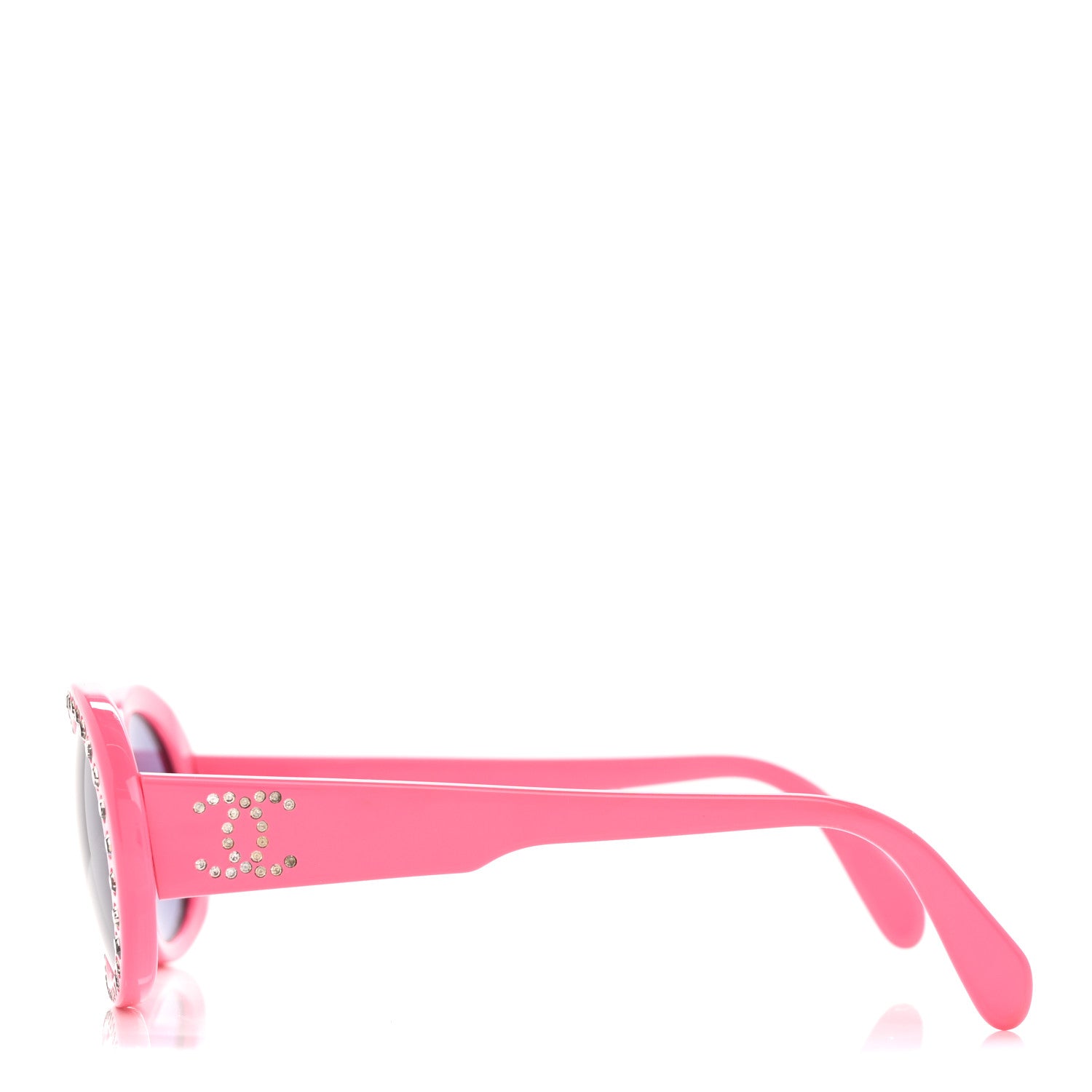 Chanel Acetate Crystal Round Sunglasses Pink 3 of 6