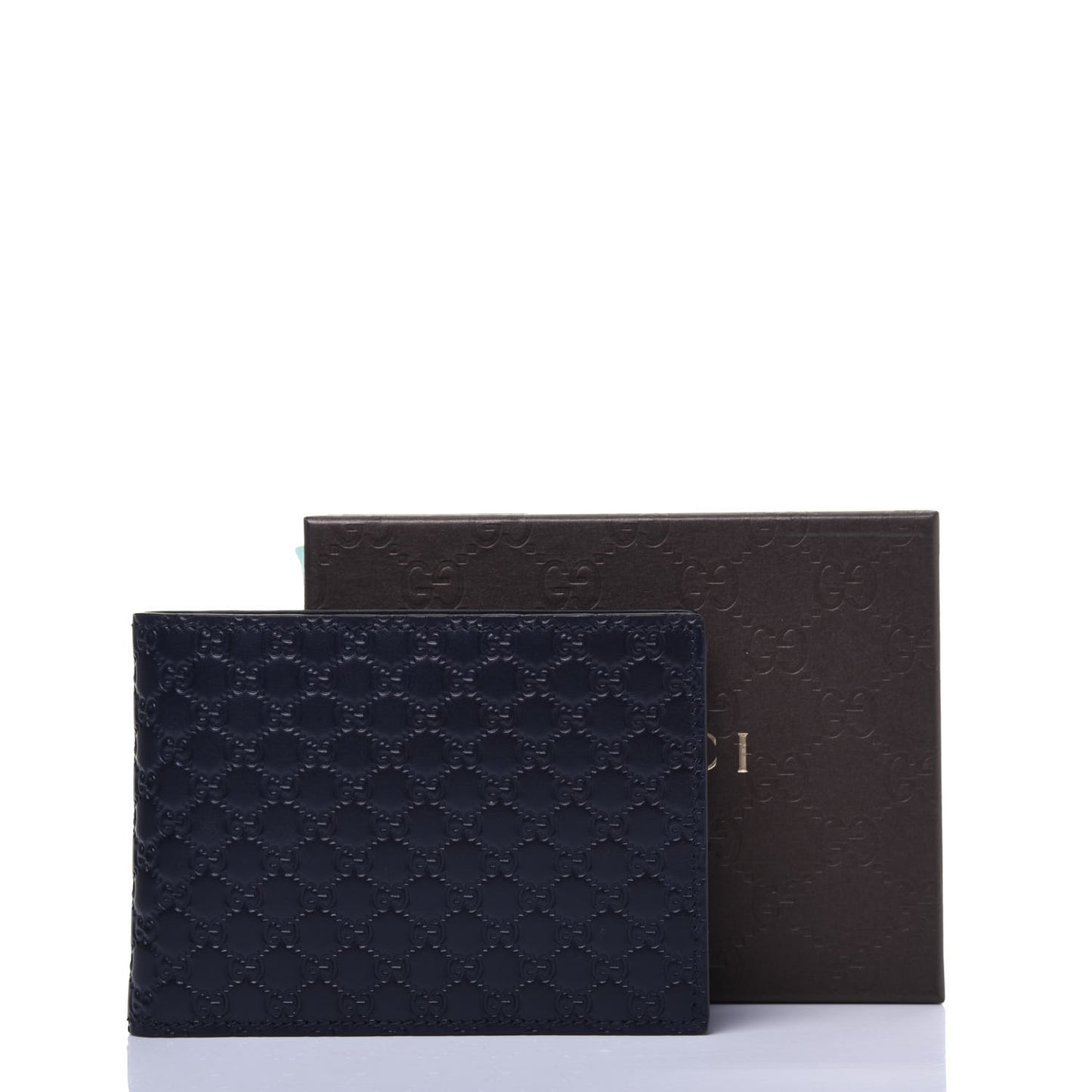 Microguccissima Bi-Fold Wallet Navy Blue