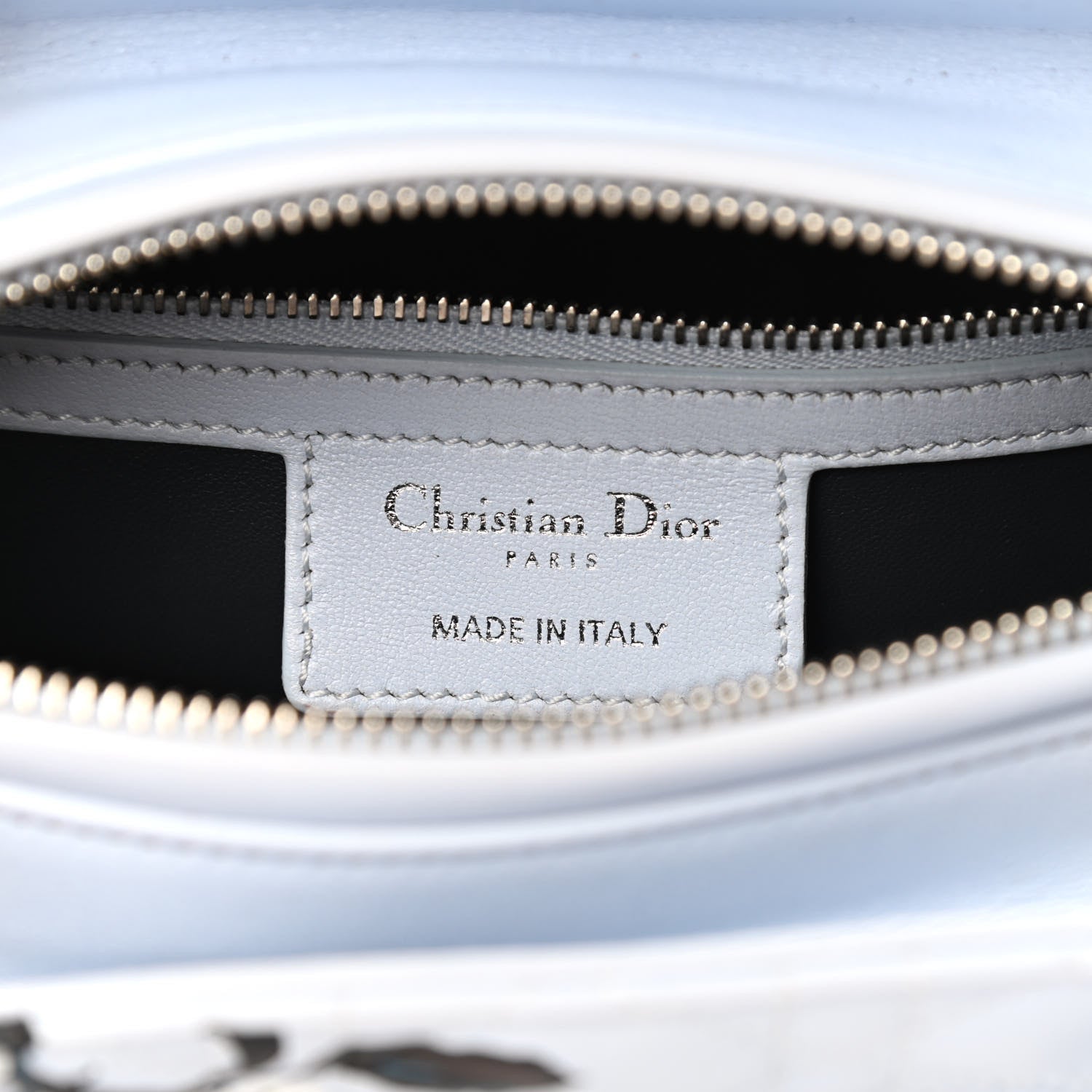 Christian Dior Lambskin Cannage Floral Printed Medium Lady Dior Light Blue 8 of 9