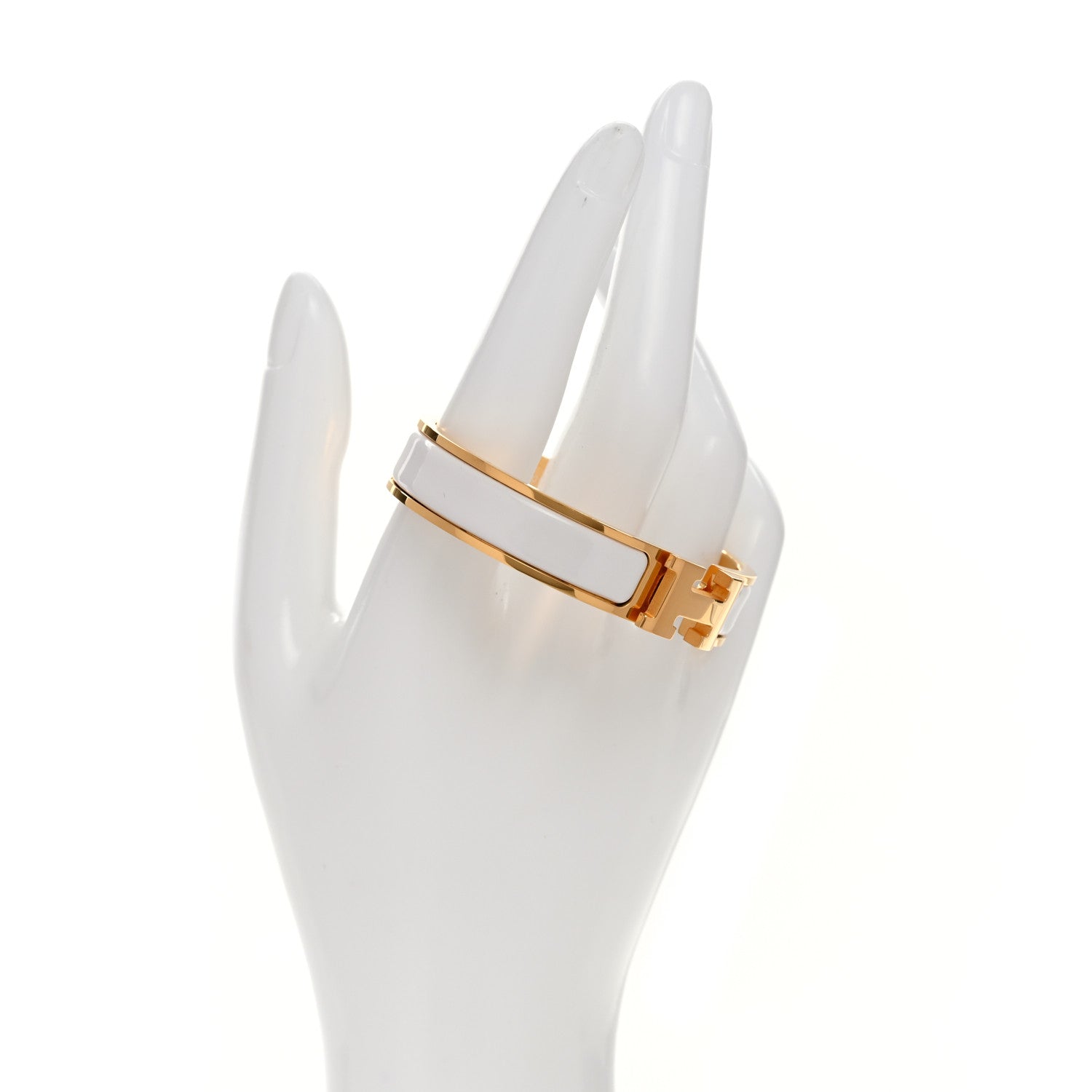 Hermes Enamel Narrow Clic Clac H Bracelet PM White 2 of 4