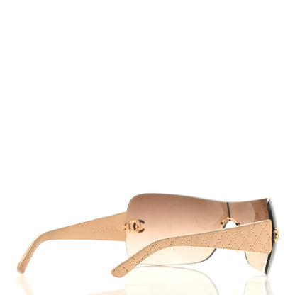 Chanel Metallic Quilted CC Sunglasses 4157-Q Beige 4 of 10