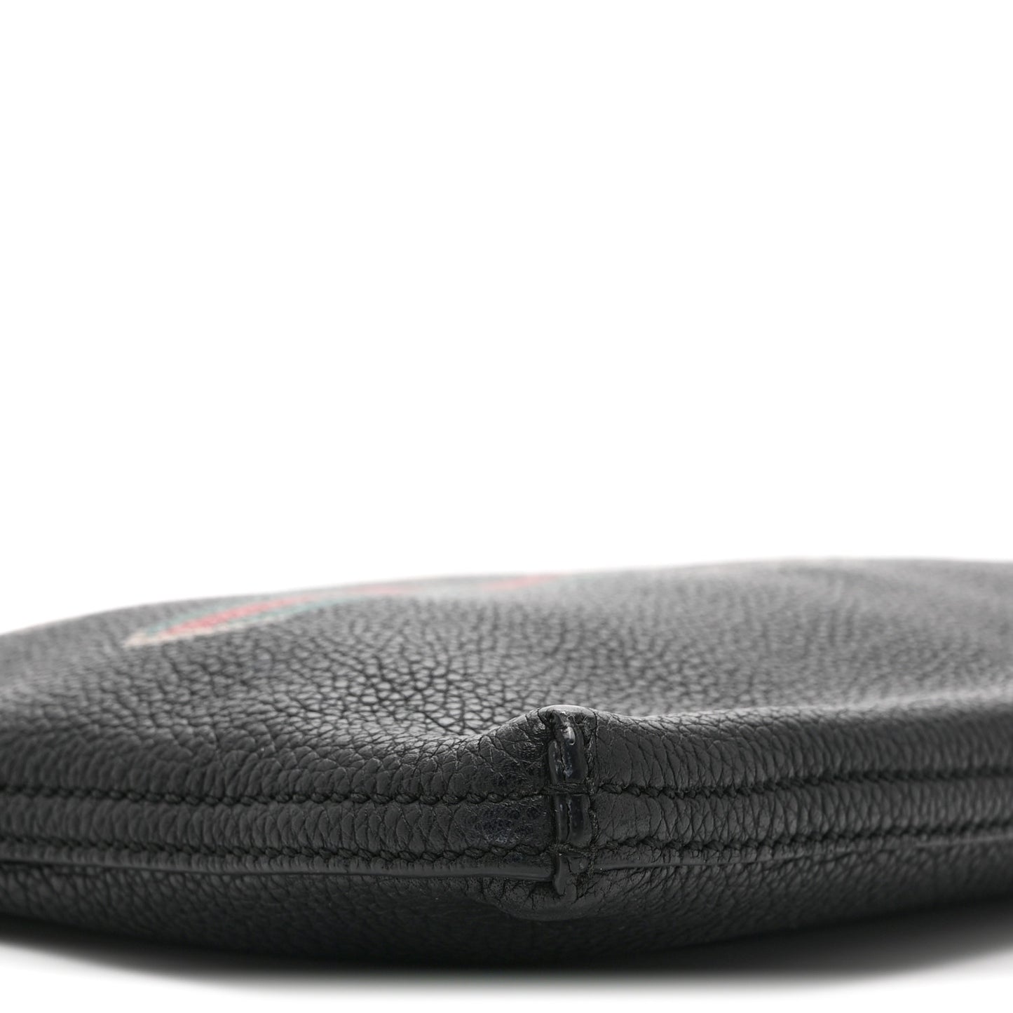 Pebbled Calfskin Medium Logo Portfolio Clutch Black