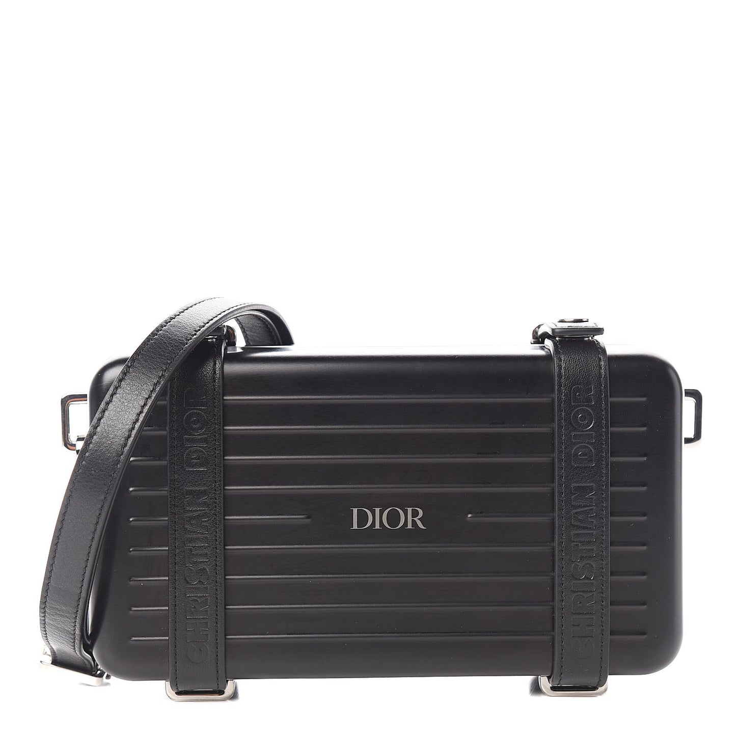 X RIMOWA Aluminum Personal Clutch On Strap Black