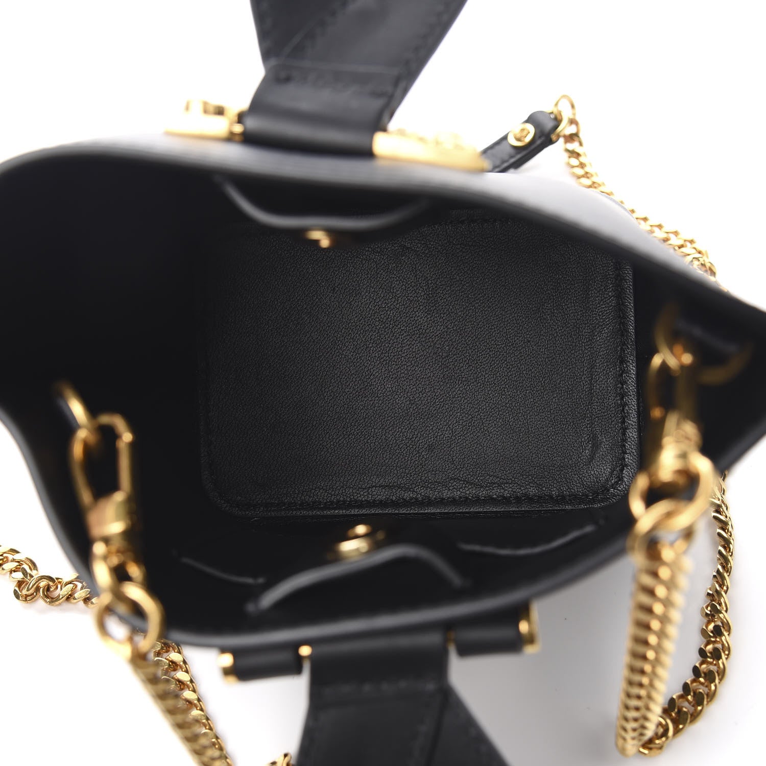 Versace Vitello Mini Virtus Bucket Bag Black 4 of 8