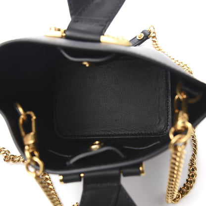 Versace Vitello Mini Virtus Bucket Bag Black 4 of 8