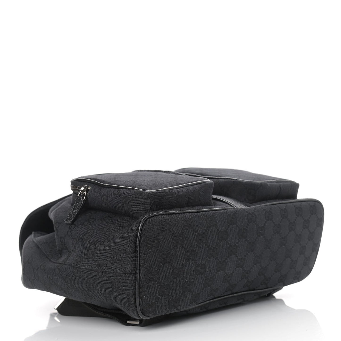 GG Monogram Single Buckle Backpack Black