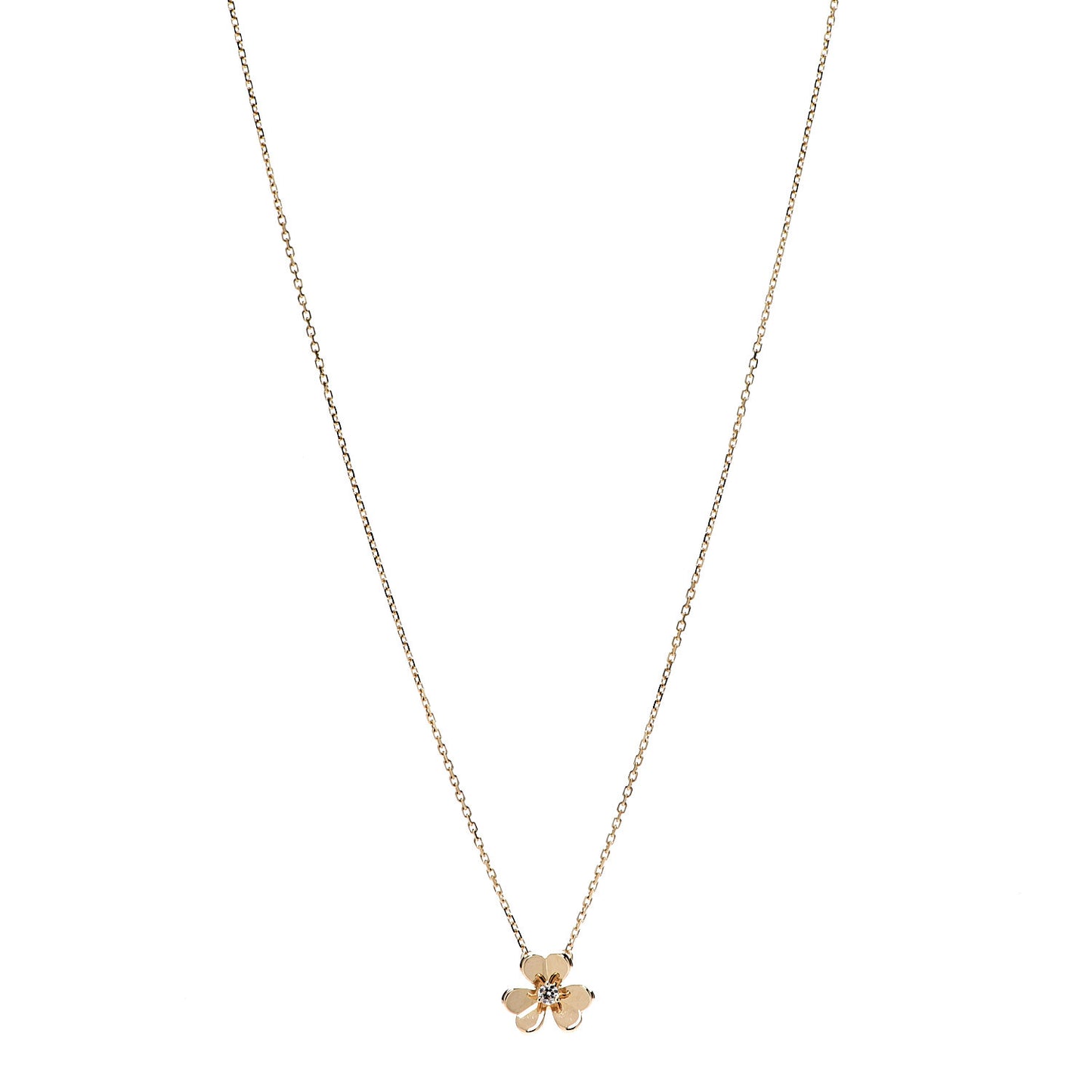 18K Yellow Gold Diamond Mini Frivole Pendant Necklace