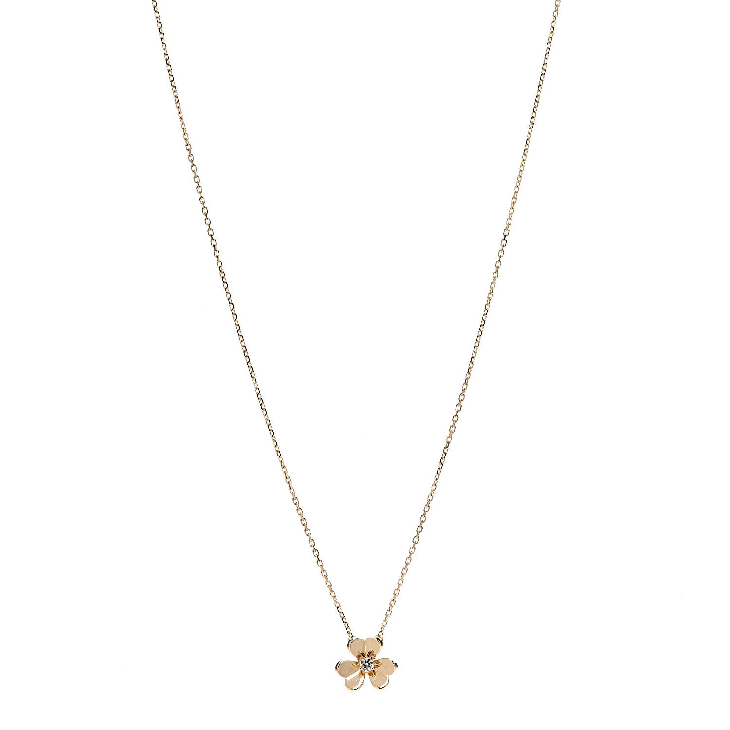 Van Cleef & Arpels 18K Yellow Gold Diamond Mini Frivole Pendant Necklace 1 of 7