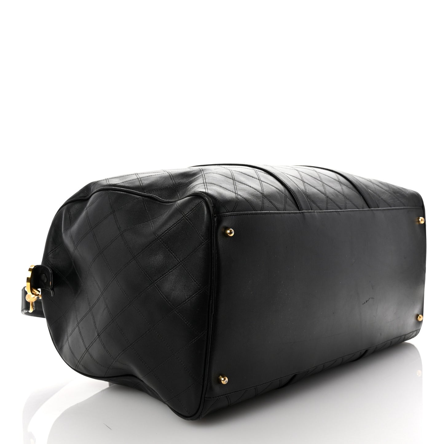 Calfskin Stitched Duffle Bag Black